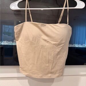 Uniqlo Beige/Cream Stretch Camisole Tank Top
